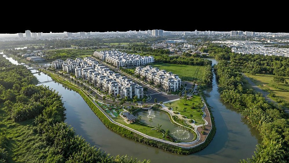 Toàn cảnh 9ha mảng xanh ven sông khu đô thị Gladia