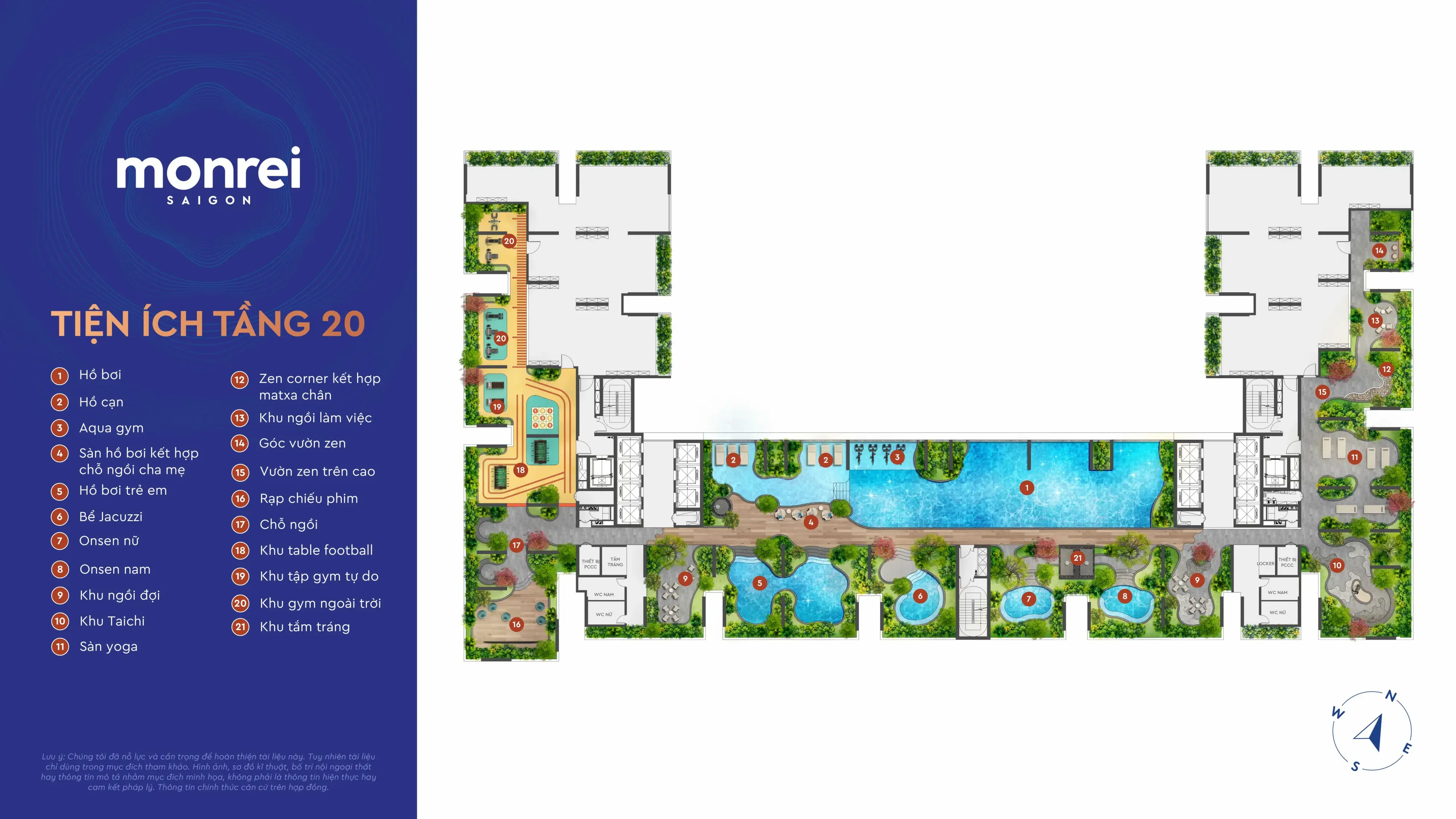 Sơ đồ tiện ích tầng 20 Monrei Sài Gòn